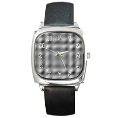 Triangulate Black And White Square Metal Watch by jumpercat