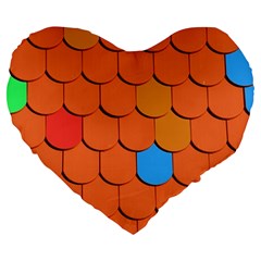 Roof Brick Colorful Red Roofing Large 19  Premium Heart Shape Cushions by Sapixe
