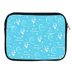 Santa Christmas Collage Blue Background Apple Ipad 2/3/4 Zipper Cases by Sapixe