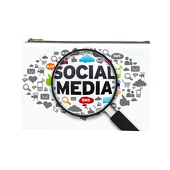 Social Media Computer Internet Typography Text Poster Cosmetic Bag (large)  by Sapixe