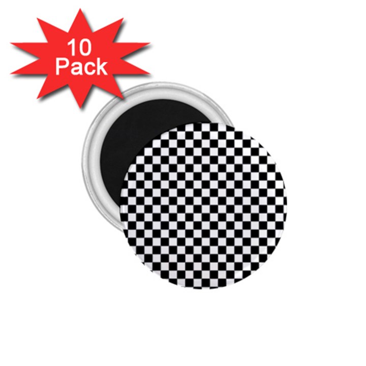 Checker Black and White 1.75  Magnets (10 pack) 