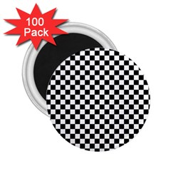 Checker Black And White 2 25  Magnets (100 Pack)  by jumpercat