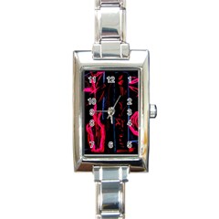 Calligraphy Rectangle Italian Charm Watch