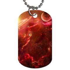 Space Red Dog Tag (one Side) by Sapixe