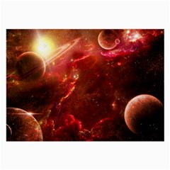 Space Red Large Glasses Cloth (2-side) by Sapixe