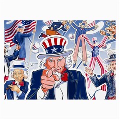 United States Of America Celebration Of Independence Day Uncle Sam Large Glasses Cloth (2-side) by Sapixe