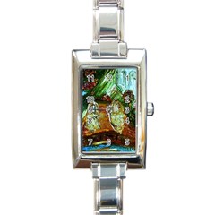 Royal Marine With Stone Lions Rectangle Italian Charm Watch