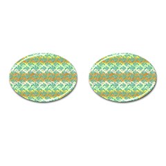 Colorful Tropical Print Pattern Cufflinks (oval) by dflcprints