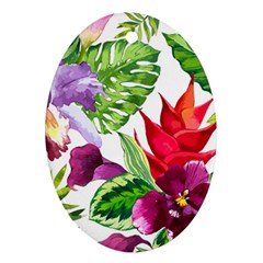Vector Pattern Tropical Oval Ornament (two Sides)