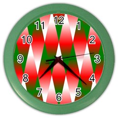 Christmas Geometric Background Color Wall Clocks by Sapixe