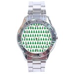 Christmas Background Christmas Tree Stainless Steel Analogue Watch