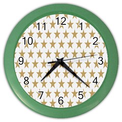 Star Background Gold White Color Wall Clocks by Sapixe