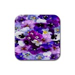 Graphic Background Pansy Easter Rubber Coaster (Square) 