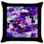 Graphic Background Pansy Easter Throw Pillow Case (Black)