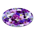 Graphic Background Pansy Easter Oval Magnet