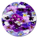 Graphic Background Pansy Easter Magnet 5  (Round)