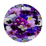 Graphic Background Pansy Easter Round Ornament (Two Sides)