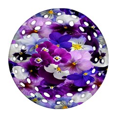 Graphic Background Pansy Easter Ornament (round Filigree) by Sapixe