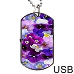 Graphic Background Pansy Easter Dog Tag USB Flash (One Side)