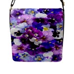 Graphic Background Pansy Easter Flap Messenger Bag (L) 