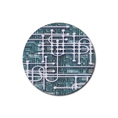 Board Circuit Control Center Rubber Coaster (round)  by Sapixe
