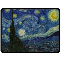 The Starry Night  Double Sided Fleece Blanket (large)  by Valentinaart