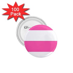 Horizontal Pink White Stripe Pattern Striped 1 75  Buttons (100 Pack)  by yoursparklingshop