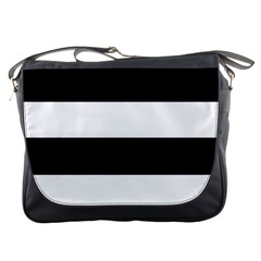 Black And White Striped Pattern Stripes Horizontal Messenger Bags