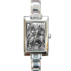 Death And The Devil - Albrecht Dürer Rectangle Italian Charm Watch by Valentinaart