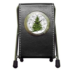 Christmas Xmas Tree Bokeh Pen Holder Desk Clocks by Simbadda