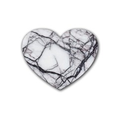Marble Tiles Rock Stone Statues Rubber Coaster (heart)  by Simbadda