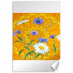 Flowers Daisy Floral Yellow Blue Canvas 20  X 30   by Simbadda