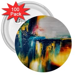 Art Painting Abstract Yangon 3  Buttons (100 Pack)  by Simbadda