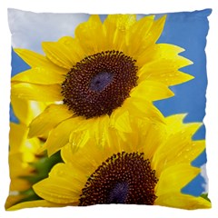 Sunflower Floral Yellow Blue Sky Flowers Photography Standard Flano Cushion Case (one Side) by yoursparklingshop
