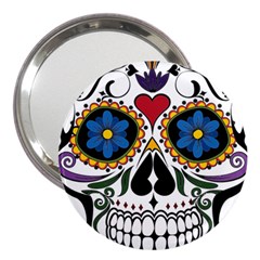 Cranium Sugar Skull 3  Handbag Mirrors by StarvingArtisan