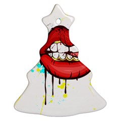 Bit Your Tongue Ornament (christmas Tree)  by StarvingArtisan