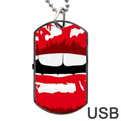 Sexy Mouth  Dog Tag Usb Flash (one Side) by StarvingArtisan