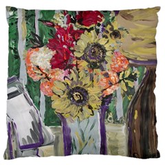 Sunflowers And Lamp Large Flano Cushion Case (two Sides) by bestdesignintheworld