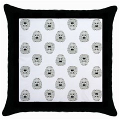 Angry Theater Mask Pattern Throw Pillow Case (black) by dflcprints