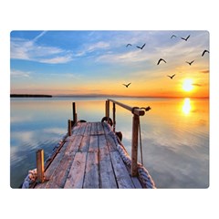 Sunset Lake Beautiful Nature Double Sided Flano Blanket (large)  by Modern2018