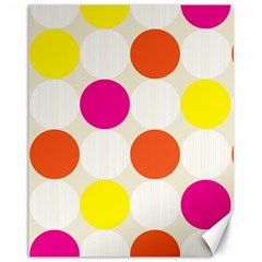 Polka Dots Background Colorful Canvas 11  X 14  