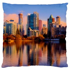 Vancouver Canada Sea Ocean Large Flano Cushion Case (two Sides) by Simbadda