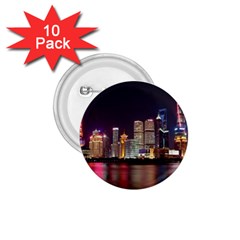 Building Skyline City Cityscape 1 75  Buttons (10 Pack) by Simbadda