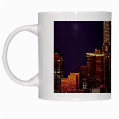 Dallas Texas Skyline Dusk Usa White Mugs by Simbadda