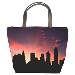 Skyline Panoramic City Architecture Bucket Bags by Simbadda