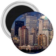 New York Skyline Manhattan Hudson 3  Magnets by Simbadda