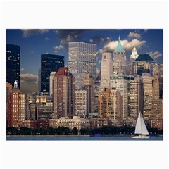 New York Skyline Manhattan Hudson Large Glasses Cloth (2-side) by Simbadda