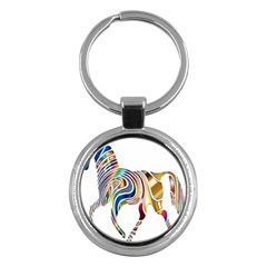 Horse Equine Psychedelic Abstract Key Chains (round)  by Simbadda