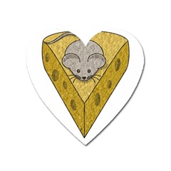 Cheese Rat Mouse Mice Food Cheesy Heart Magnet by Simbadda