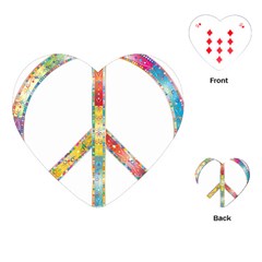 Flourish Decorative Peace Sign Playing Cards (heart)  by Simbadda